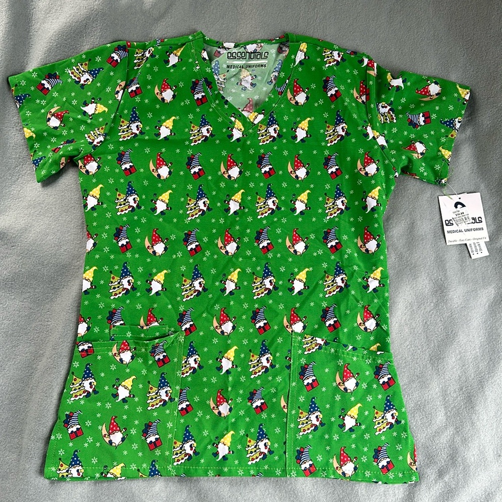 Christmas scrub top